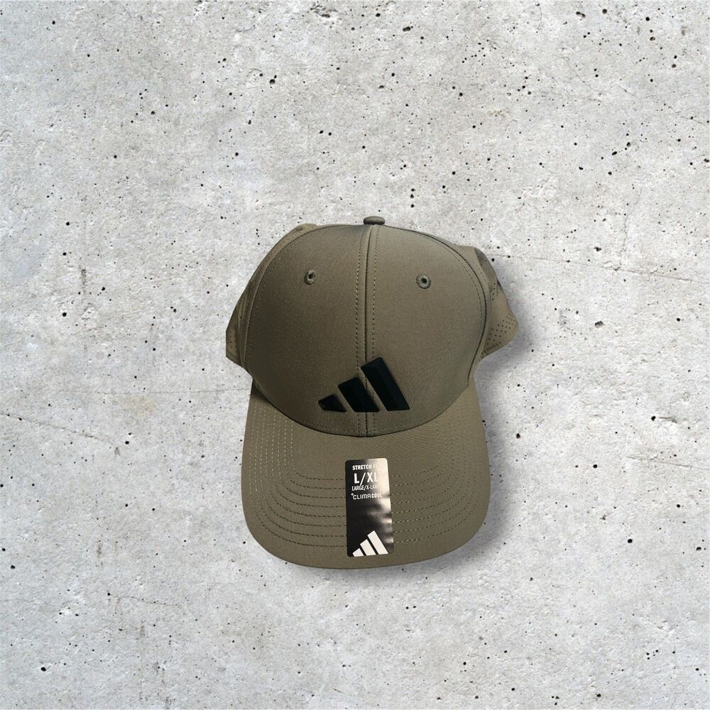 NWT Adidas Green Olive Black ClimaCool Cap Hat Size L / XL